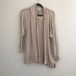 Cream hoodie cardigan